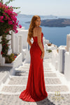 Illusion Sweetheart Sequined Tulle Mermaid Gown with Slit - 261P6606
