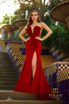 Low V-Neck Mikado Mermaid Gown with Slit - 261P6624