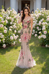 Scoop Neck Tulle & Embroidered Mermaid Gown - 261P6677