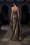 V-Neck Long Evening Sheath Gown - 262E7130