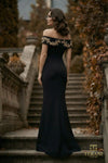 Off-Shoulder Long Evening Sheath Gown - 262E7139