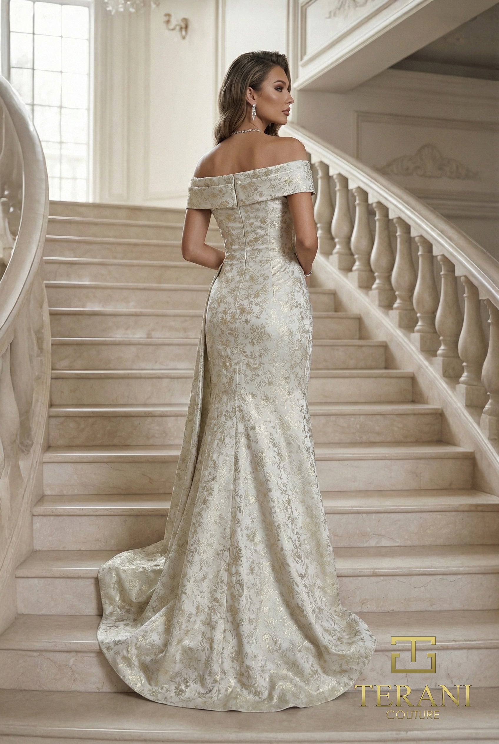 Off-Shoulder Long Evening Dress - 262E7537