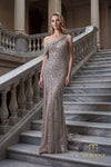 One-Shoulder Long Evening Sheath Gown - 262GL7514