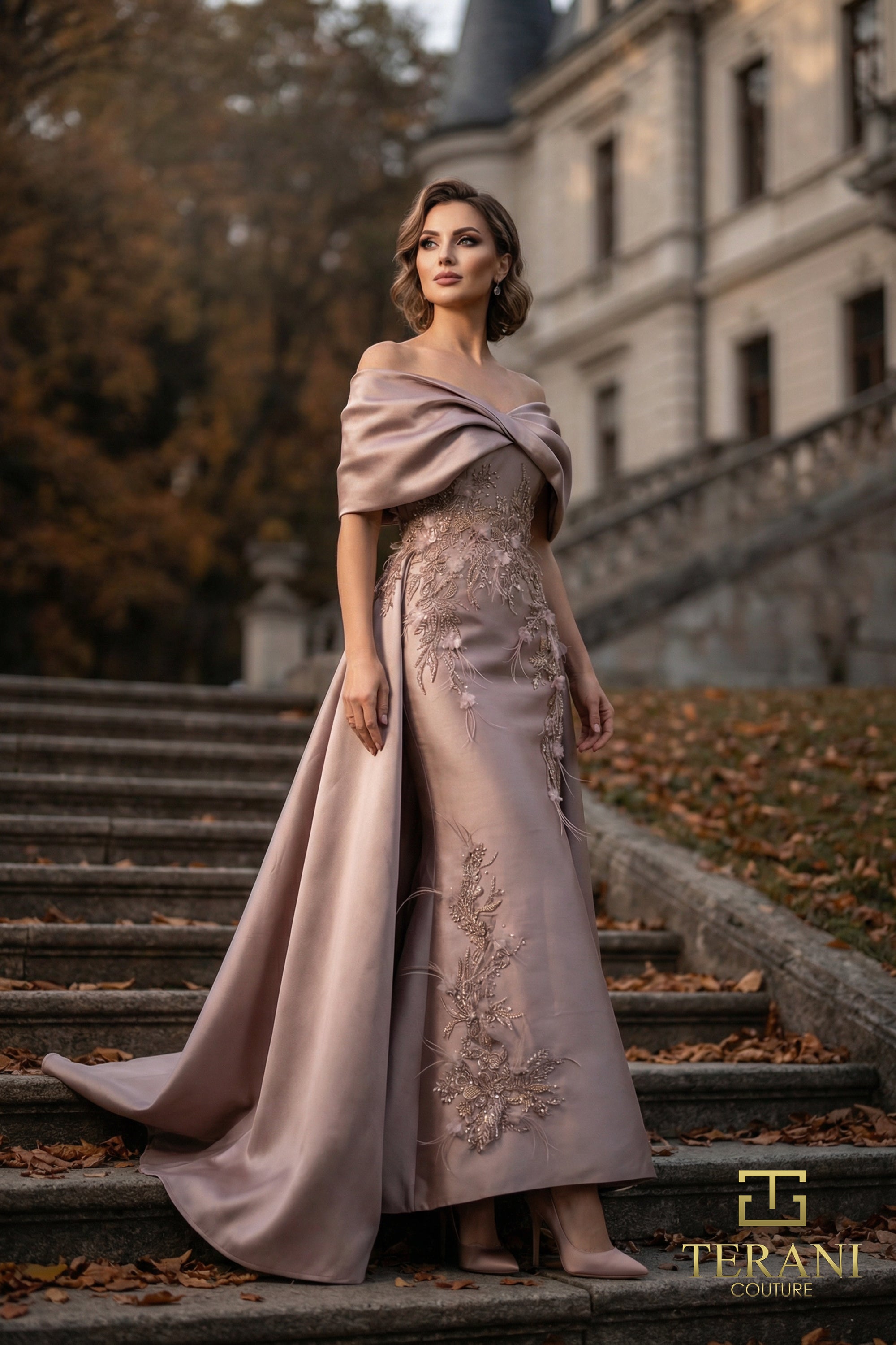 Off-Shoulder Long Mother of the Bride Dress - 262M7271