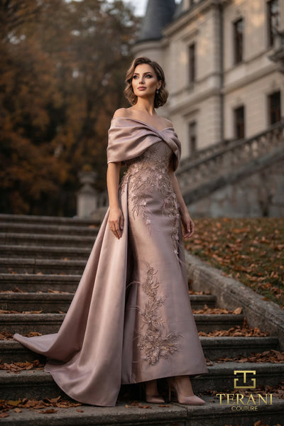 Off-Shoulder Long Mother of the Bride Dress - 262M7271