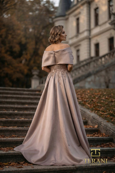 Off-Shoulder Long Mother of the Bride Dress - 262M7271