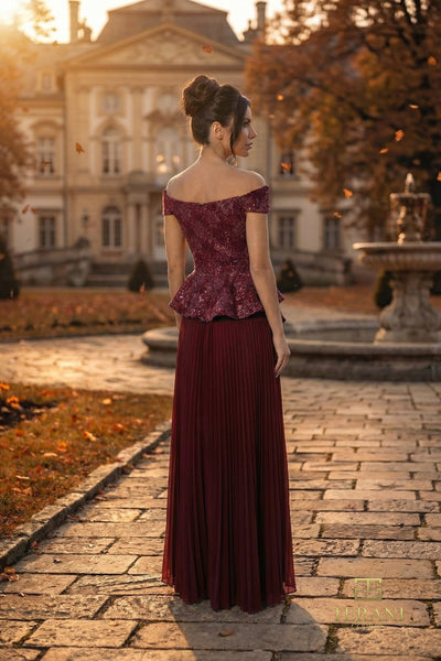 Off-Shoulder Long Two-Piece Mother of the Bride Set - 262M7287