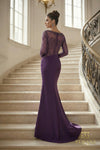 Round Neck Long Mother of the Bride Dress - 262M7293