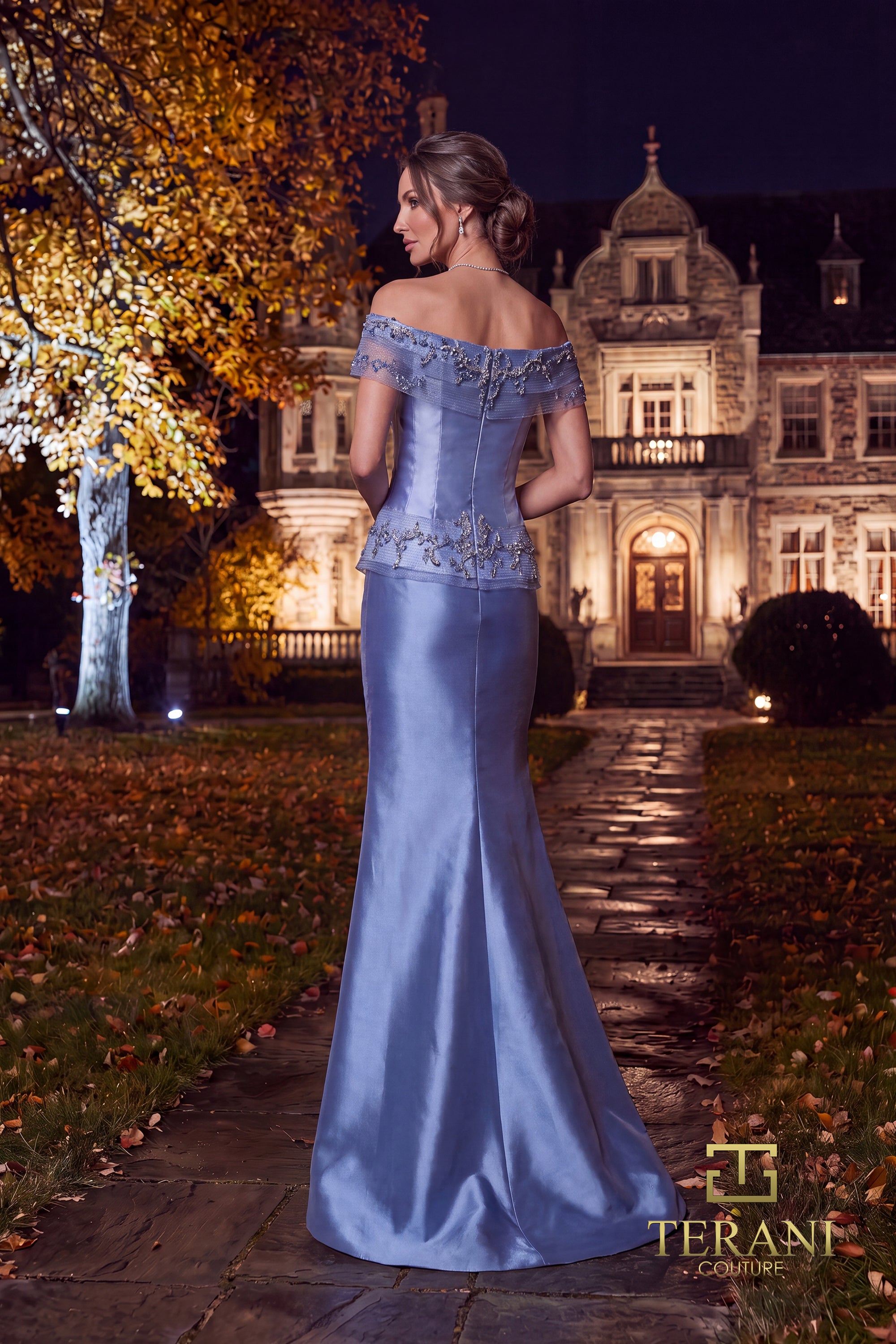Off-Shoulder Long Two-Piece Mother of the Bride Set - 262M7297