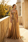 Round Neck Long Mother of the Bride Sheath Dress - 262M7301