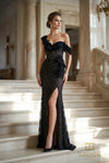 One-Shoulder Long Evening Sheath Gown - 262E7112