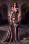 V-Neck Long Evening Sheath Gown - 262E7130