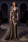 V-Neck Long Evening Sheath Gown - 262E7130