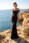 Off-Shoulder Long Evening Sheath Gown - 262E7139