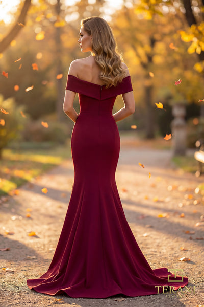 Off-Shoulder Long Mother of the Bride Dress - 262M7251