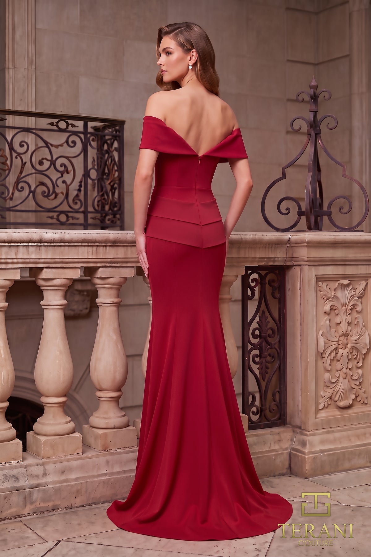 Off-Shoulder Long Mother of the Bride Dress - 262M7251