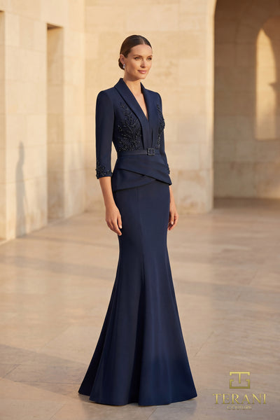 V-Neck Long Mother of the Bride Dress - 262M7263