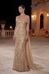 Off-Shoulder Long Mother of the Bride Sheath Dress - 262M7264