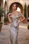Off-Shoulder Long Mother of the Bride Dress - 262M7268