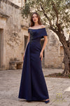 Off-Shoulder Long Mother of the Bride Sheath Dress - 262M7278