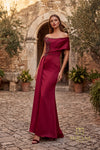 Off-Shoulder Long Mother of the Bride Sheath Dress - 262M7278