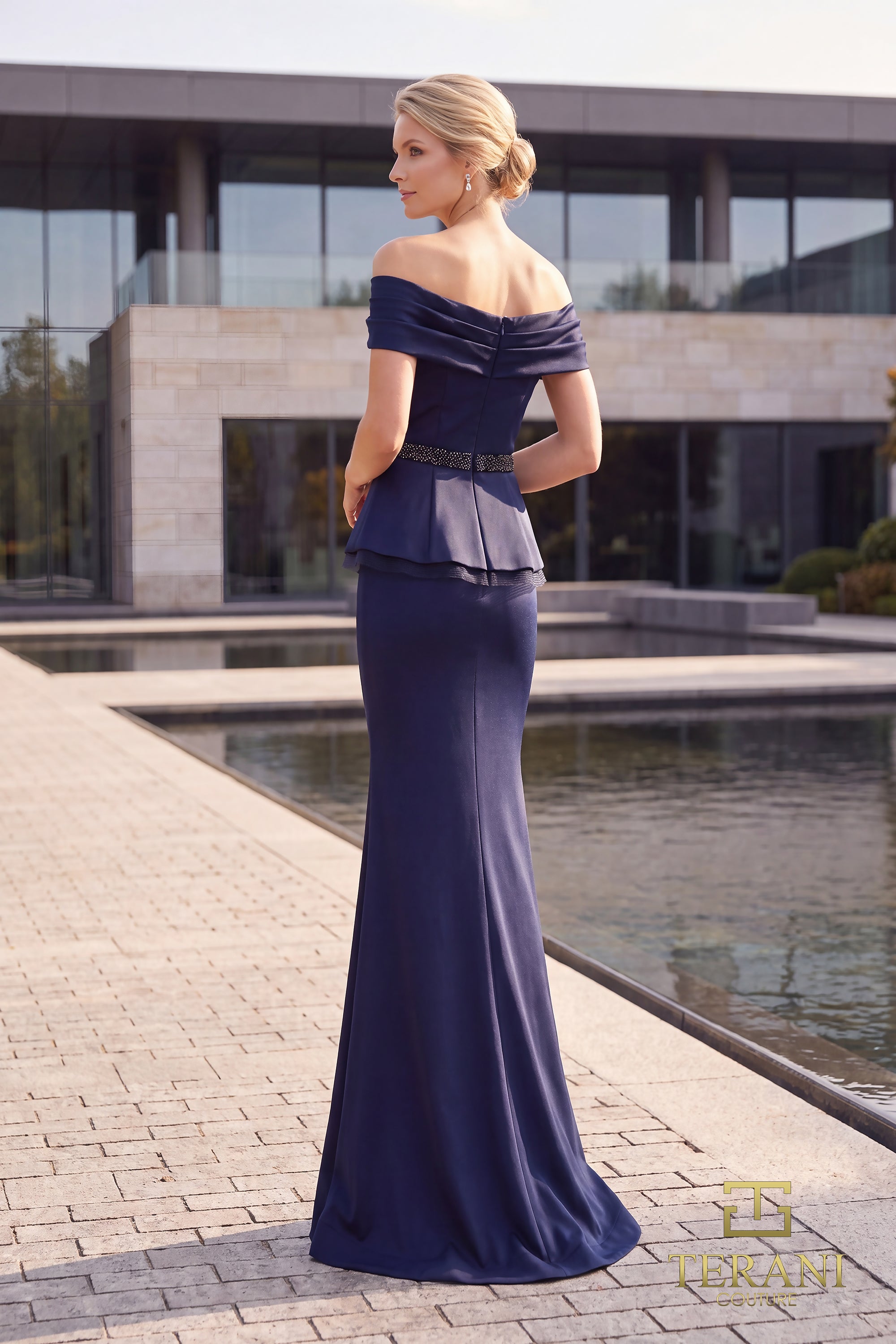Off-Shoulder Long Mother of the Bride Dress - 262M7279
