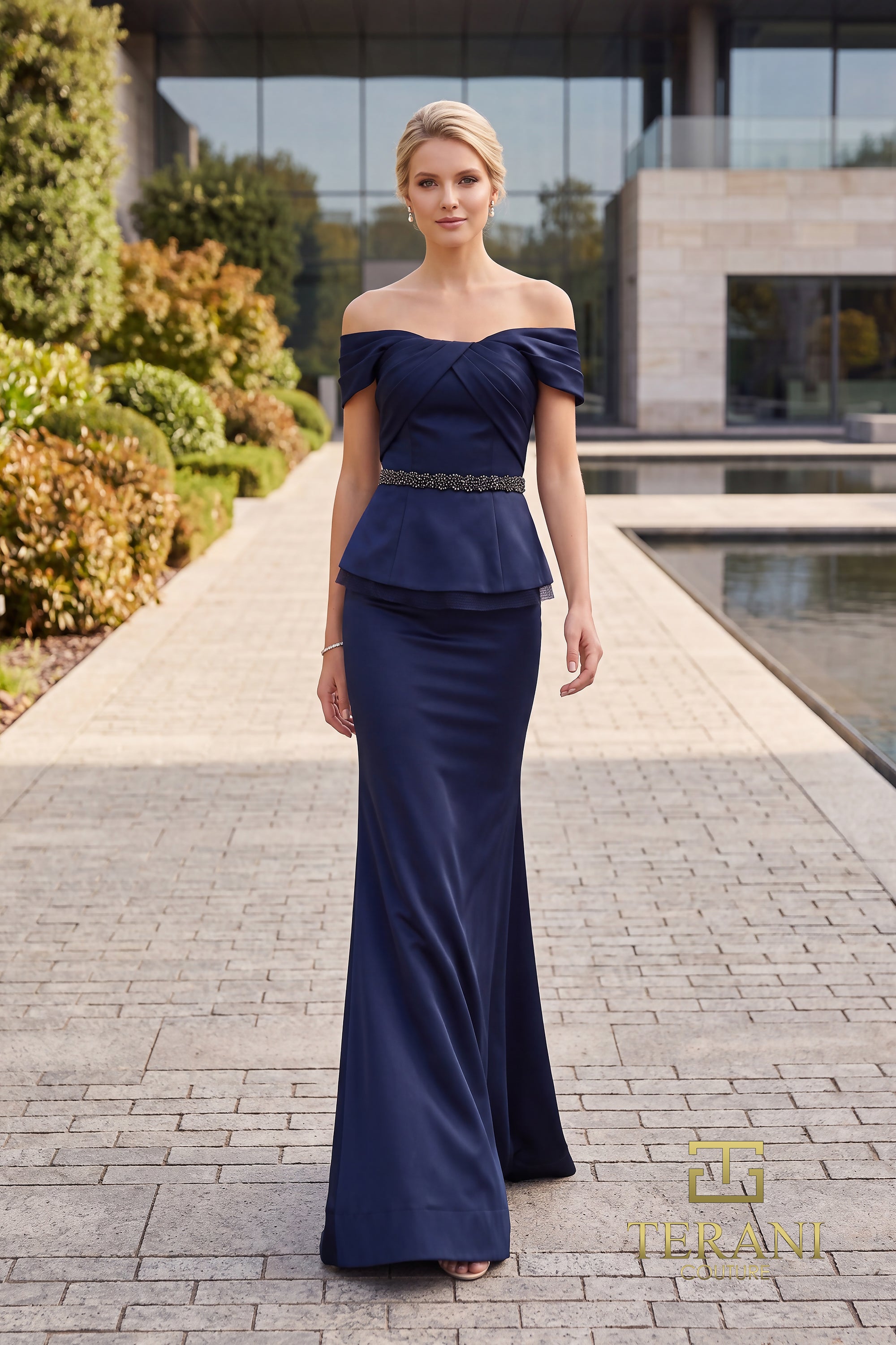 Off-Shoulder Long Mother of the Bride Dress - 262M7279