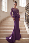 Round Neck Long Mother of the Bride Dress - 262M7293