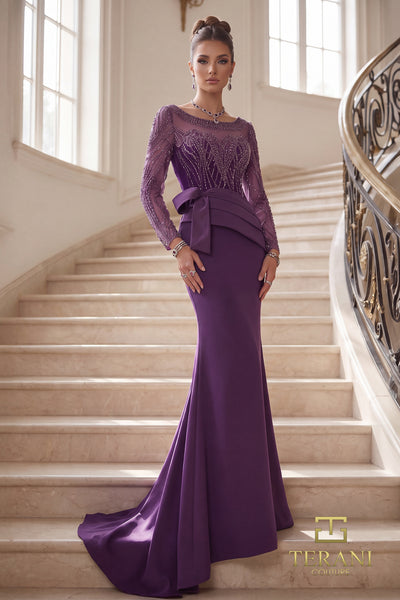 Round Neck Long Mother of the Bride Dress - 262M7293