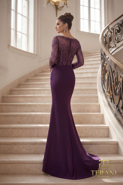 Round Neck Long Mother of the Bride Dress - 262M7293
