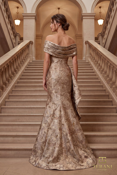 Off-Shoulder Long Mother of the Bride Dress - 262M7298