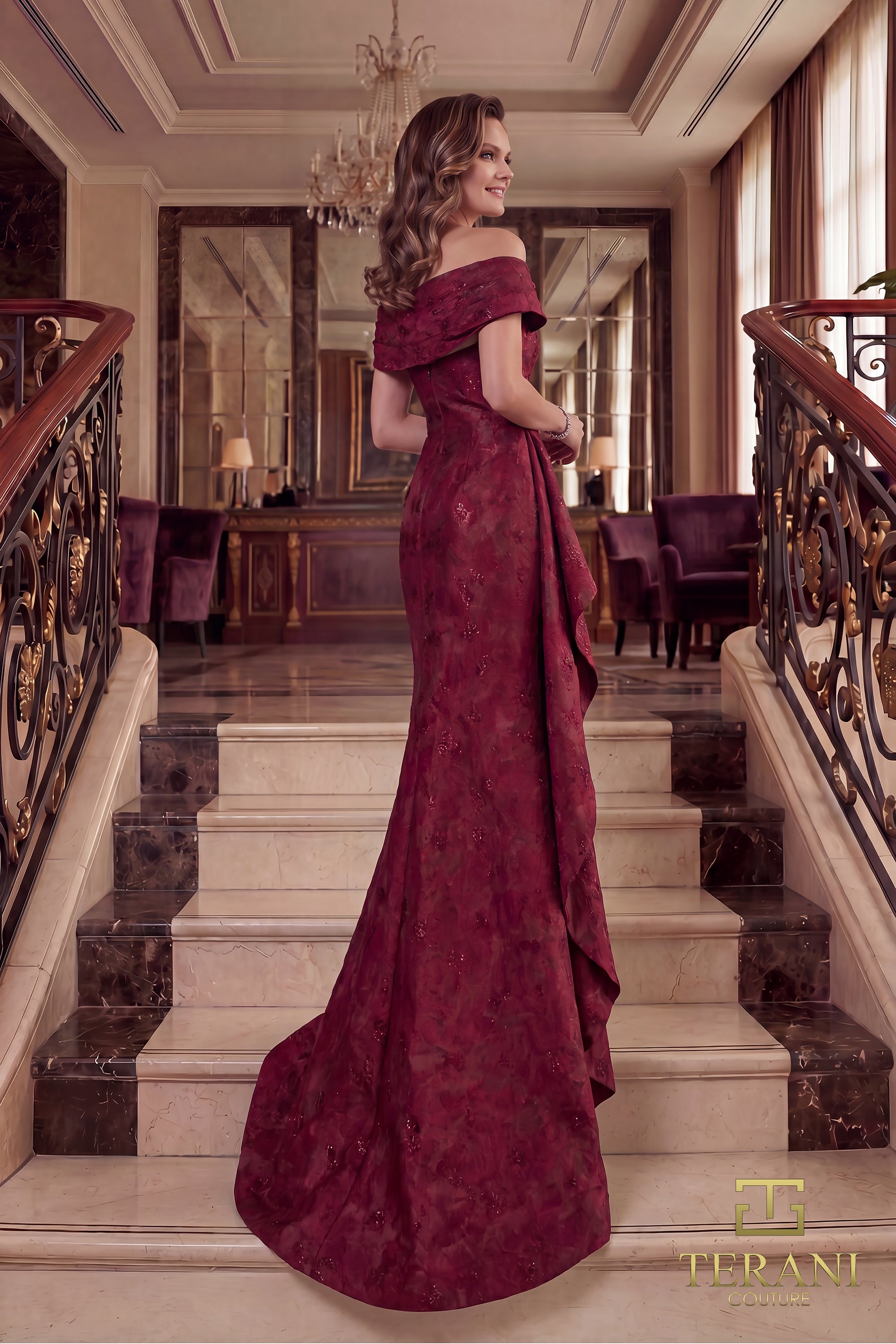 Off-Shoulder Long Mother of the Bride Dress - 262M7298