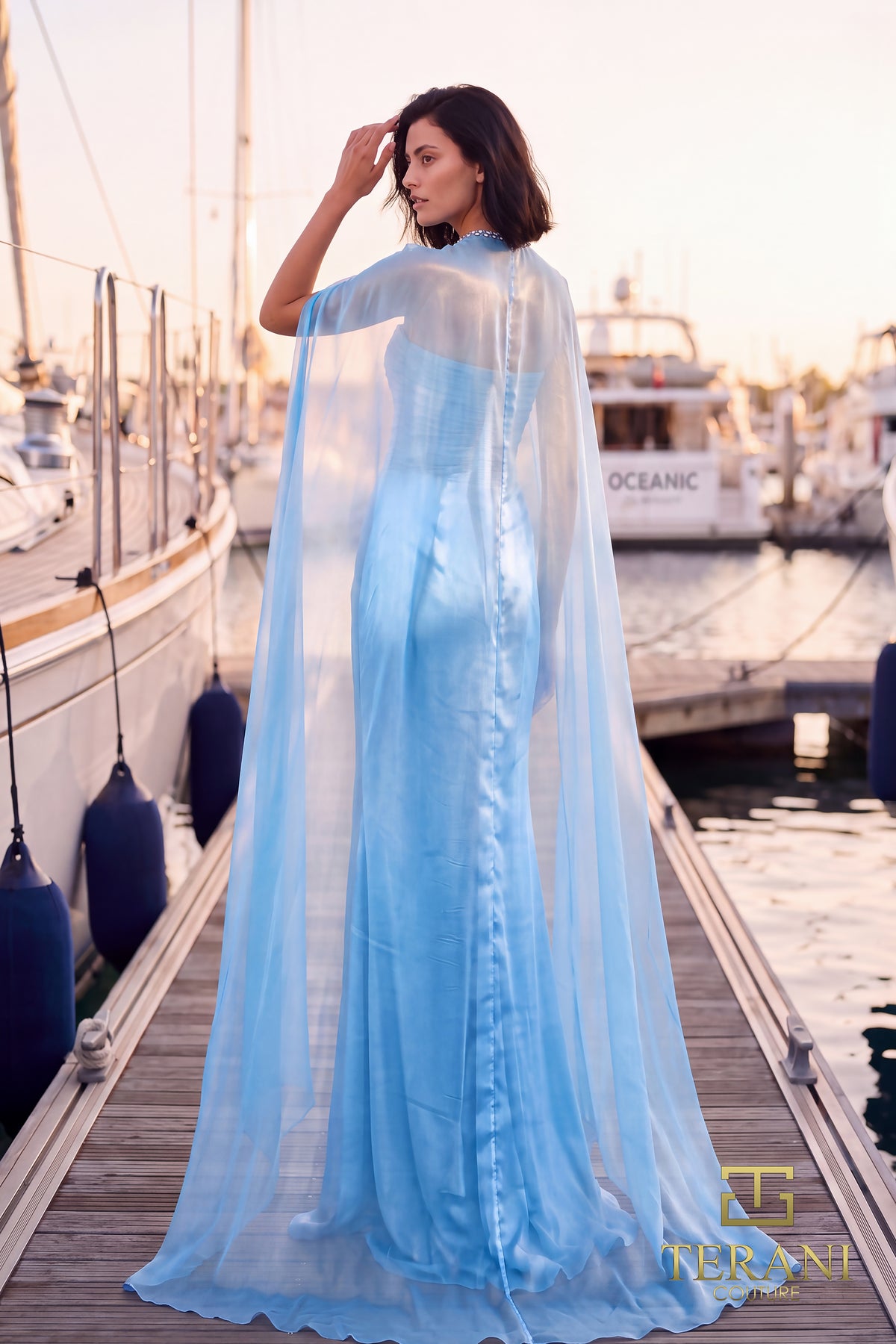 Round Neck Long Mother of the Bride Sheath Dress - 262M7301