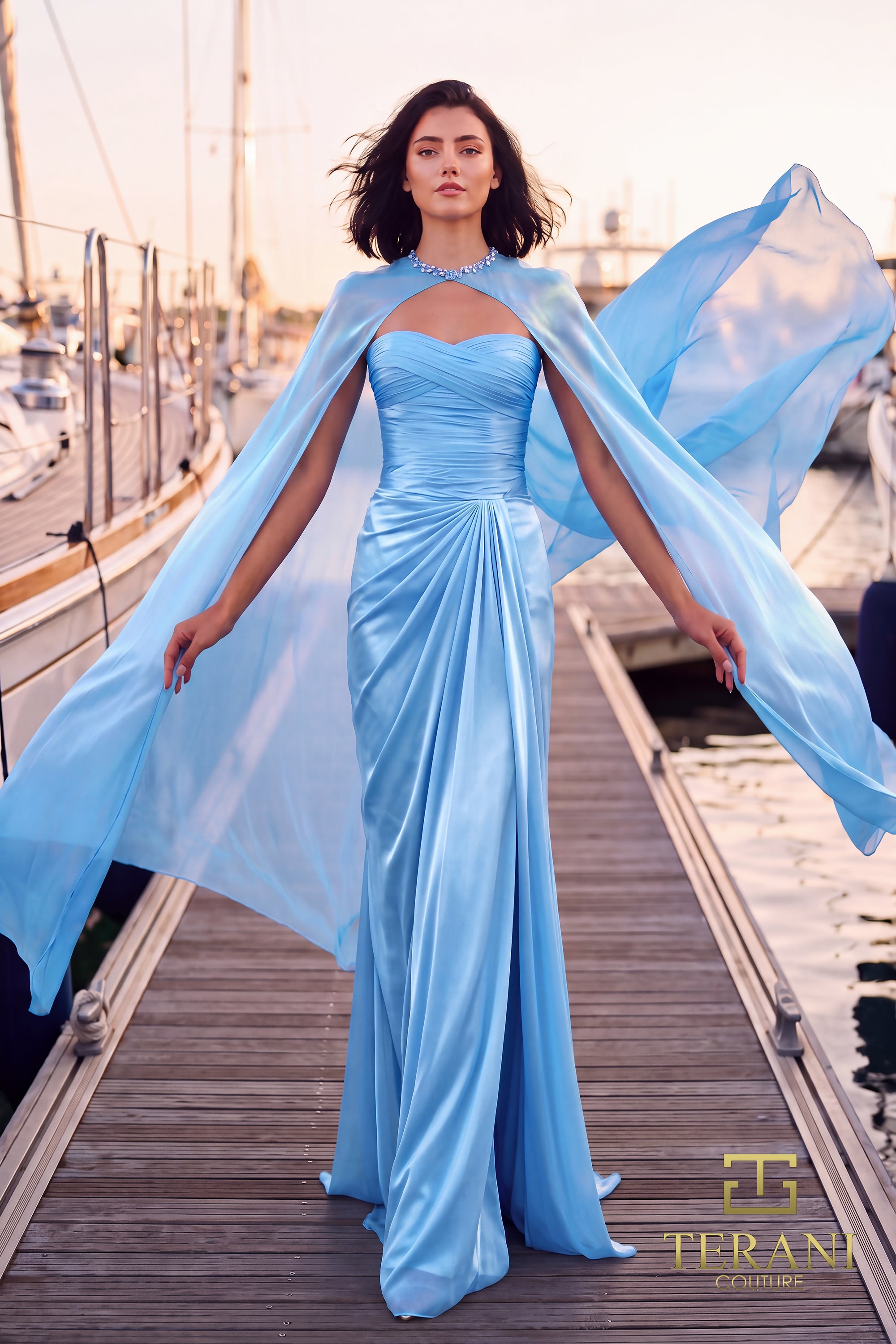 Round Neck Long Mother of the Bride Sheath Dress - 262M7301