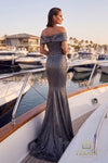 Off-Shoulder Long Mother of the Bride Dress - 262M7302