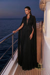 Chiffon Gown with Plunging V-Neck & Cape Sleeves - 271E7510