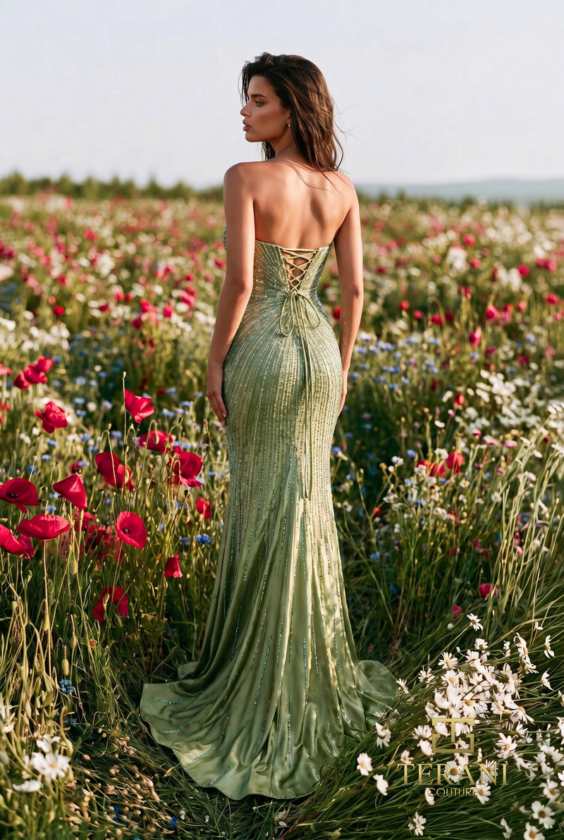 Strapless Sweetheart Mermaid Gown with Sheer Plunge - 271P8040