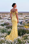 Paillette Trumpet Gown with Off-Shoulder Drapes - 271P8045