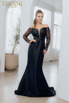 241M2734 Long Sleeves Trumpet Off-Shoulder Column Evening Dress