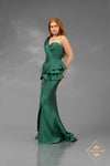 One Shoulder Emerald Mermaid Dress - J2859