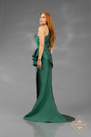 One Shoulder Emerald Mermaid Dress - J2859