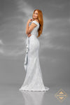 Stunning Assymetric Jacquard Mermaid Gown - J3307
