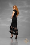V-Neck Jersey Fit and Flare Cap Sleeves Dress - J4652