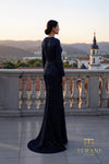 Sequined fabric V neck  Full Sleeves - 2111M5280