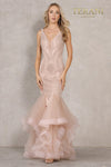 Beaded Fit and Flare with Mermaid Tulle Skirt Dress - 2215P0028