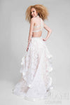 Two Piece High Neck Lace Patterned Prom Ball Gown - 1711P2713
