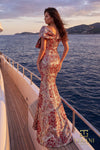 Terani Couture 271M8444 Red Silver