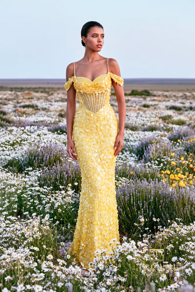 Terani Couture 271P8045 Yellow
