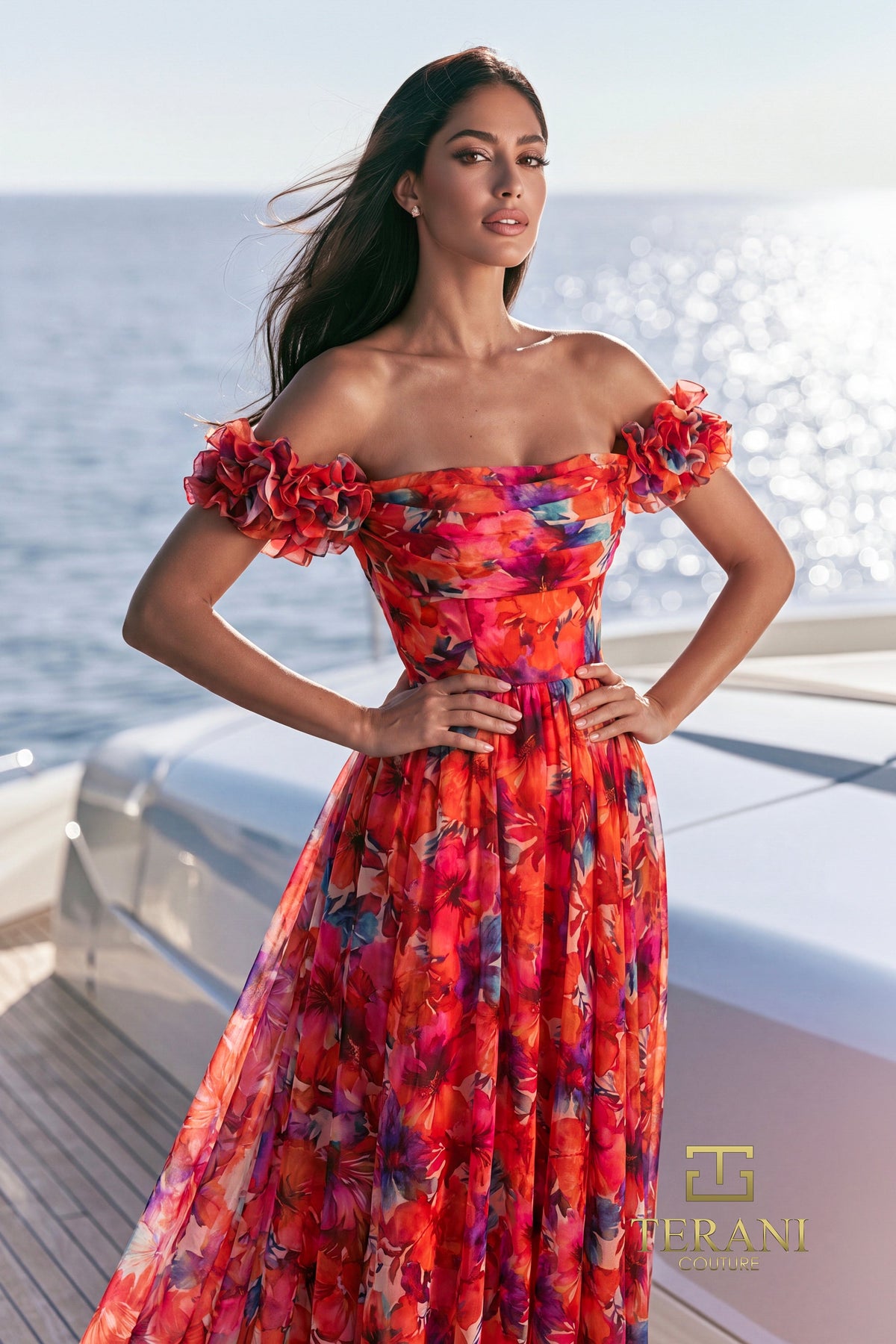 Terani Couture 271E8393 Red Multi
