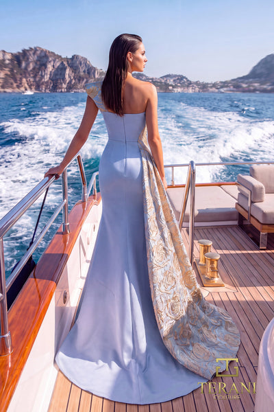 Terani Couture 271E8267 Ice Blue Gold